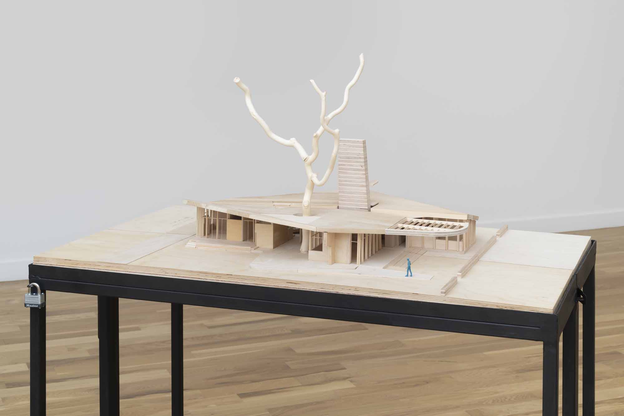 Smooth Growth House 2018, wood and plastic, 11h x 42w x 25d in.